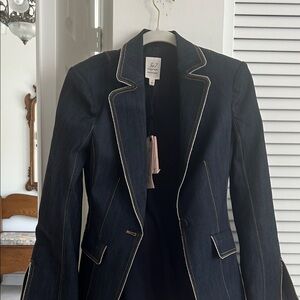 7  to 7 ciag a sept Navy Blazer with White Stitching
